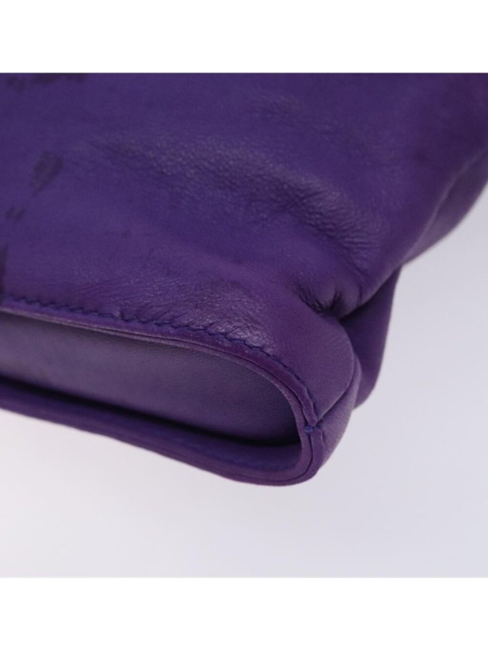 Authentic LOEWE Anagram Shoulder Bag Leather Purple Gold - Picture 8 of 16